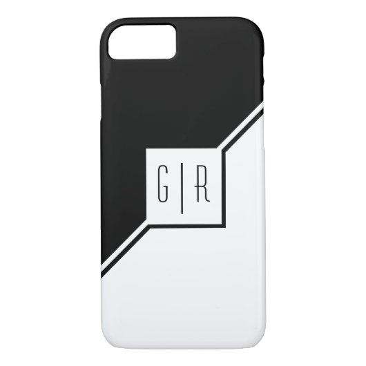 Schwarze, weiße Dreiecke, monogramm moderne geomet Case-Mate iPhone Hülle (Rückseite)