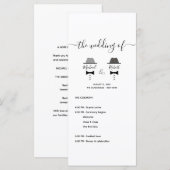 Schwarze Weiße Gay Hochzeit Programm (Vorne/Hinten)