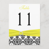 Schwarze, weiße, gelbe Damaskus-Tischnummer Postkarte (Vorderseite)