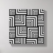 Schwarze, weiße, grafisch überzogene Canvas Art Leinwanddruck (Vorderseite)