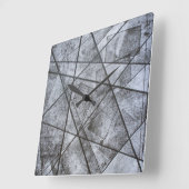 Schwarze, weiße, graue Rechtecke abstrakt Quadratische Wanduhr (Winkel)