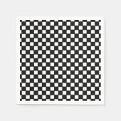 Schwarze, weiße, karierte Coctailserviette Serviette (Vorderseite)