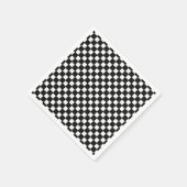 Schwarze, weiße, karierte Coctailserviette Serviette (Ecke)