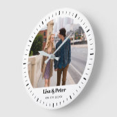 Schwarze & Weiße Minimale Valentinstag-Hochzeit Große Wanduhr (Winkel)