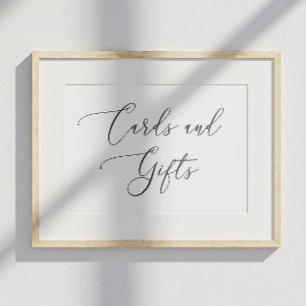 Schwarze & Weiße Minimalistische Hochzeit. Karten Poster