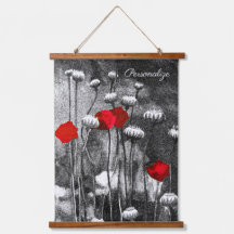 Schwarze Weiße Mohnblumen Rote Blumen Dunkle Flora