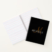 schwarze & weiße Monogramm-Anfangsbuchstaben benut Notizblock (Innenseite)