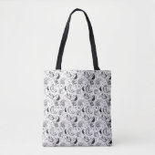 Schwarze weiße Paisley-Designertasche Tasche (Vorderseite)