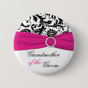 Schwarze, weiße, pinkfarbene Großmutter des Button