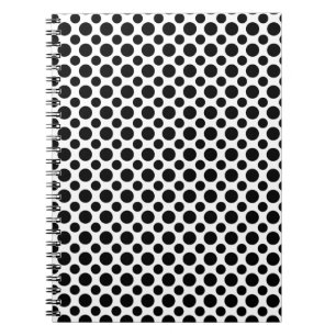 Schwarze Weiße Polka Punkte Groß und Klein Notizblock
