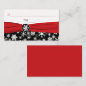 Schwarze, weiße, rote Schneeflocken Platzkarte (Vorne/Hinten)