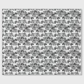 Schwarze weiße Schmetterlinge Geschenkpapier (Flach)