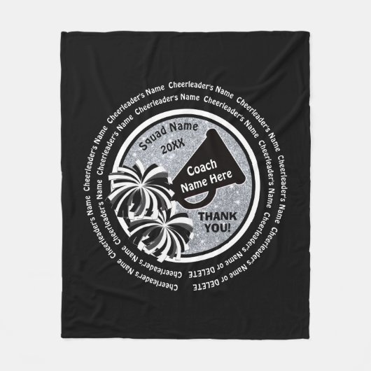 Schwarze, weiße, silberne fleecedecke (Vorderseite)