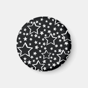 Schwarze, weiße Sterne: urbaner Grunge. Magnet