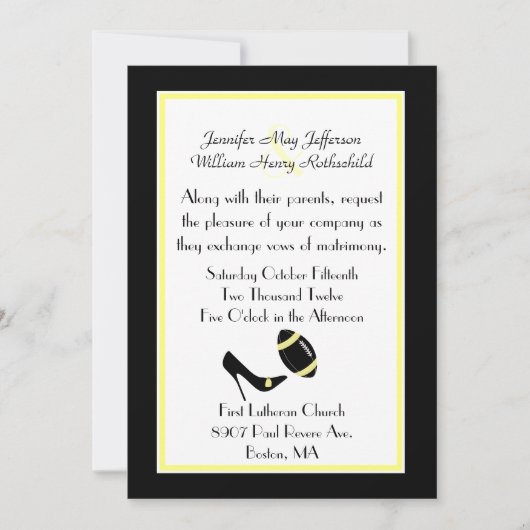 Schwarze, weiße u. gelbe einladung (Vorderseite)