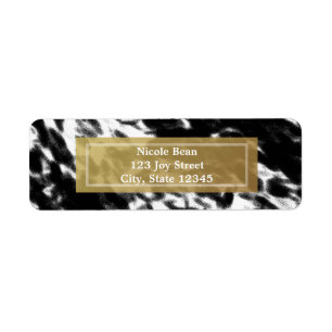 Schwarze Weiße und Faux Gold Chic Moderne Adresset