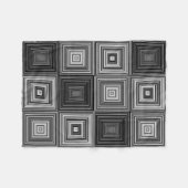 Schwarze, weiße und graue Quadrat-Decke Fleecedecke (Vorderseite (Horizontal))