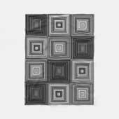 Schwarze, weiße und graue Quadrat-Decke Fleecedecke (Vorderseite)