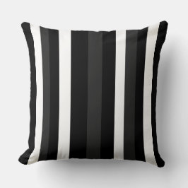 Schwarze, weiße und graue Streifen Kissen