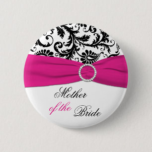 Schwarze, weiße und pinkfarbene Mutter des Button