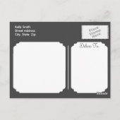 Schwarze, weiße und rosa Cowhide-Hochzeit Postkarte (Rückseite)