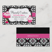 Schwarze, weiße und rosa visitenkarte (Vorne/Hinten)