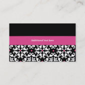 Schwarze, weiße und rosa visitenkarte (Rückseite)