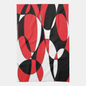 Schwarze, weiße und rote Elliptiker Geschirrtuch (Vertikal)