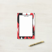 Schwarze, weiße und rote Elliptiker Post-it Klebezettel (Auf Schreibtisch)