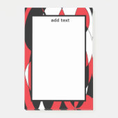 Schwarze, weiße und rote Elliptiker Post-it Klebezettel (Vorderseite)