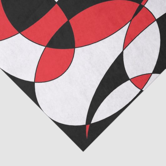 Schwarze, weiße und rote Elliptiker Seidenpapier (Ausschnitt)