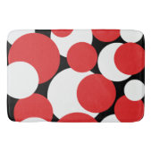 Schwarze, weiße und rote Polka-Punkte Badematte (Vorderseite)