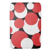 Schwarze, weiße und rote Polka-Punkte Badematte (Vorderseite Vertikal)