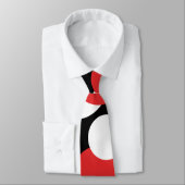 Schwarze, weiße und rote Polka-Punkte Krawatte (Gebunden)