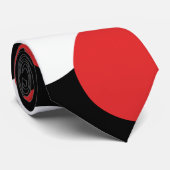 Schwarze, weiße und rote Polka-Punkte Krawatte (Gerollt)