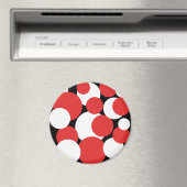 Schwarze, weiße und rote Polka-Punkte Magnet (In Situ (Geschirrspüler))