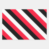 Schwarze, weiße und rote Streifen Geschenkpapier Set (Vorderseite 2)