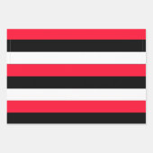 Schwarze, weiße und rote Streifen Geschenkpapier Set (Vorderseite)