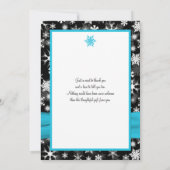 Schwarze, weiße Wasserschneeflocken Danke Karte - (Rückseite)