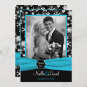 Schwarze, weiße Wasserschneeflocken Danke Karte - (Vorne/Hinten)