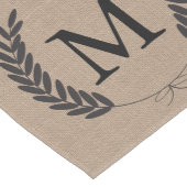 Schwarze Weizen-Lorbeer-Imitat-Leinwand - Mittelgroßer Tischläufer (Ecke)