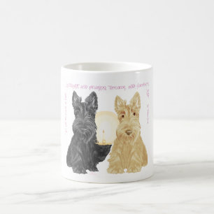 Schwarze & Weizenfarbene Gute-Nacht-Scotties Kaffeetasse