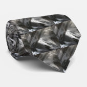 SCHWARZE WELLEN KRAWATTE (Gerollt)