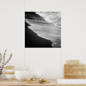 Schwarze Wellen waschen das Ufer Poster (Küche)