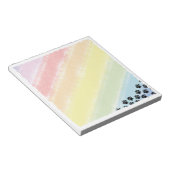 Schwarze Welpe Paw Prints Pastel Rainbow Wasserfar Notizblock (angewinkelt)