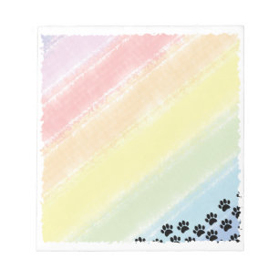 Schwarze Welpenpfoten Pastell Regenbogen Wasserfar Notizblock
