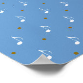 Schwarze Welt mit Musikmuster Poster (Ecke)
