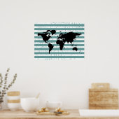 Schwarze Welt mit Streifen Poster (Küche)