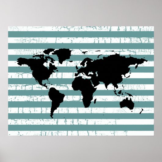 Schwarze Welt mit Streifen Poster (Vorne)