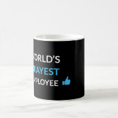 Schwarze Welt Okayester Mitarbeiter Personalisiert Kaffeetasse (Mittel)